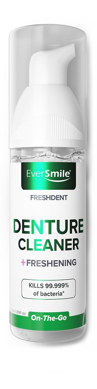 Clean & freshen dentures at home or on-the-go. No harsh chemicals needed.